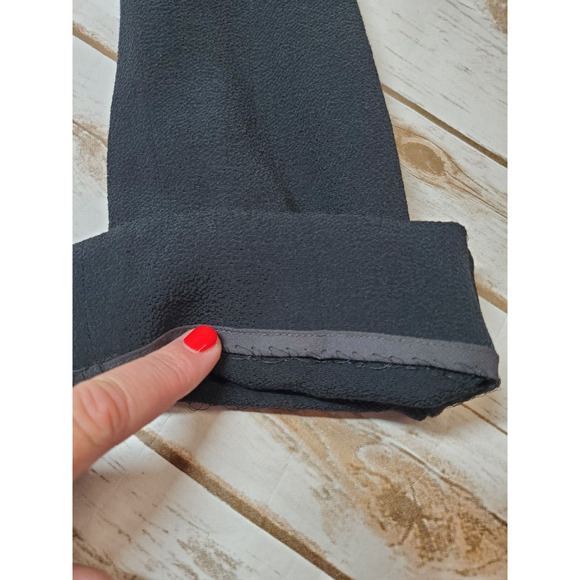 KATE SPADE Womens Small Black Ankle Pull On Pants BOW WAISTBAND Designer Viscose - Picture 5 of 13